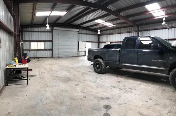 a car parked in a garage