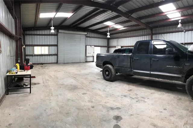 a car parked in a garage