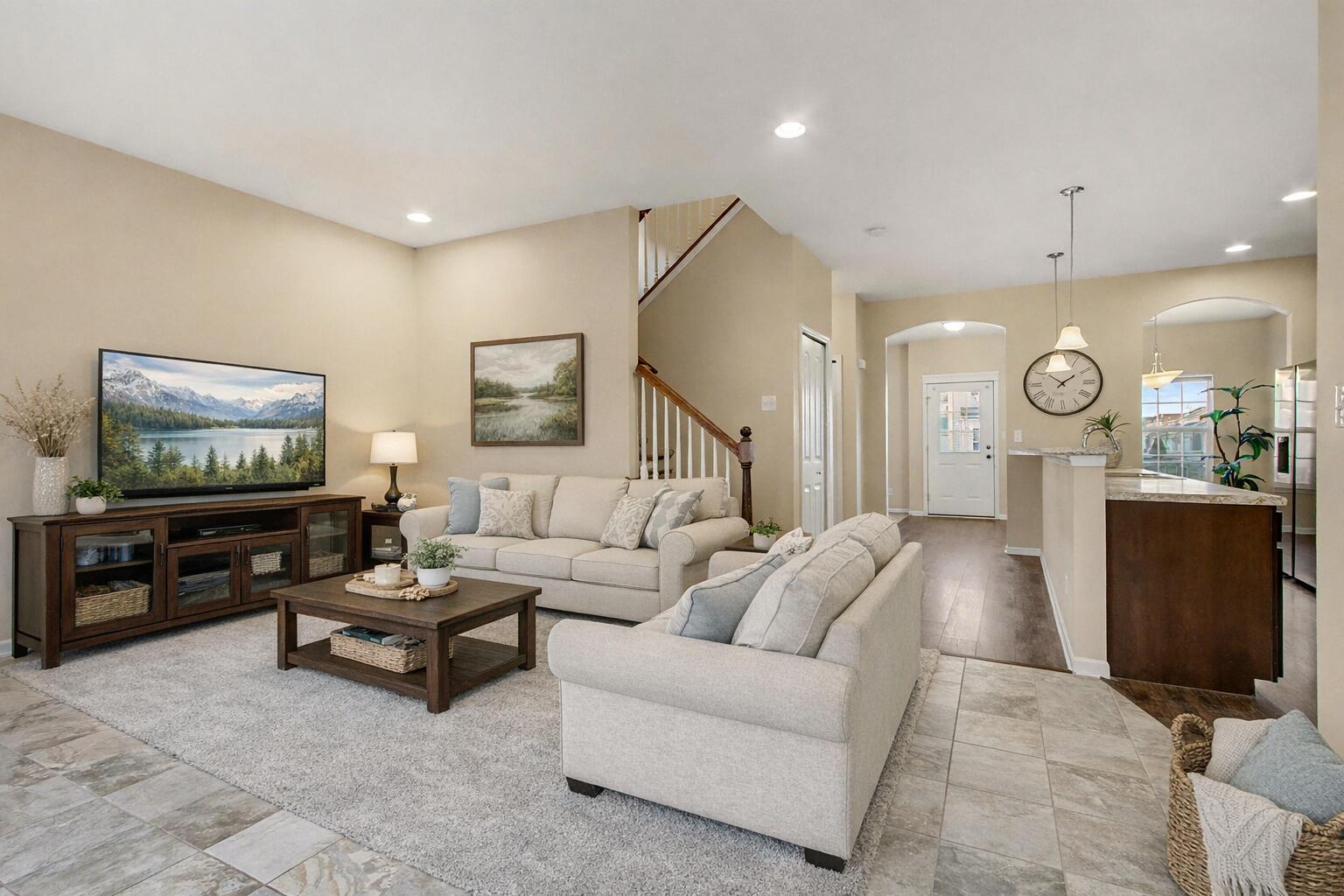 1063 East 116th Place Crown Point, IN 46307 - Photo 9 of 24 a living room with furniture and a flat screen tv
