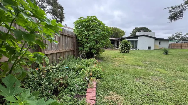 a view of a park with slide