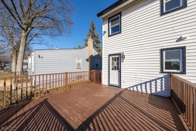 a view of a wooden deck