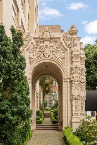 a view of building with garden