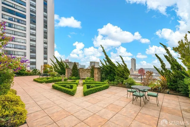 a view of a city with tall buildings