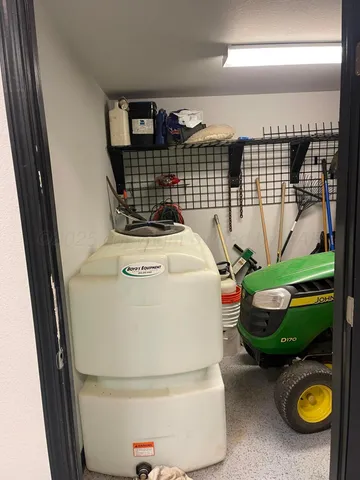 a view of a lake with a city