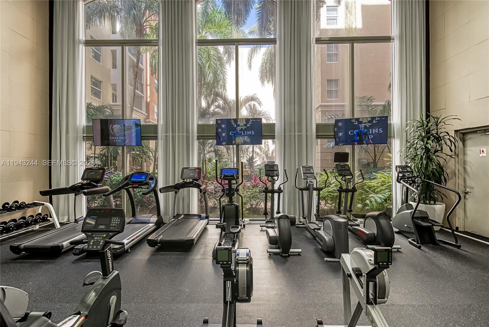 17150 North Bay Road, Unit 2301 Sunny Isles Beach, FL 33160 - Photo 28 of 44 a view of a room with gym equipment