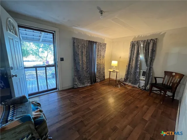 wooden floor and windows in a room