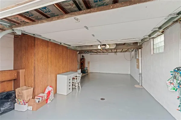 a view of a storage room with an empty space