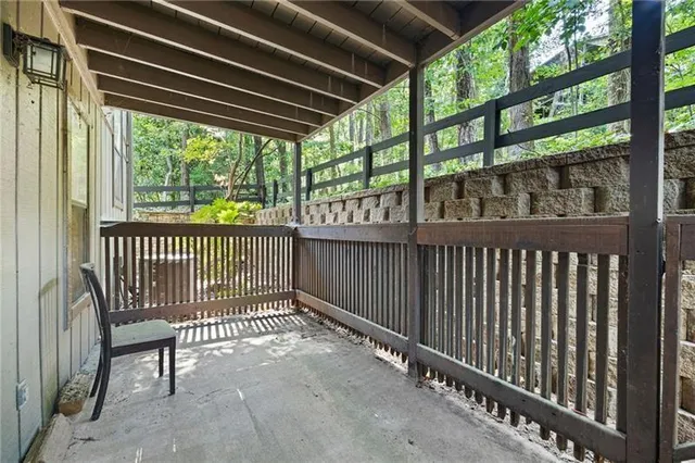 a view of a wooden fence