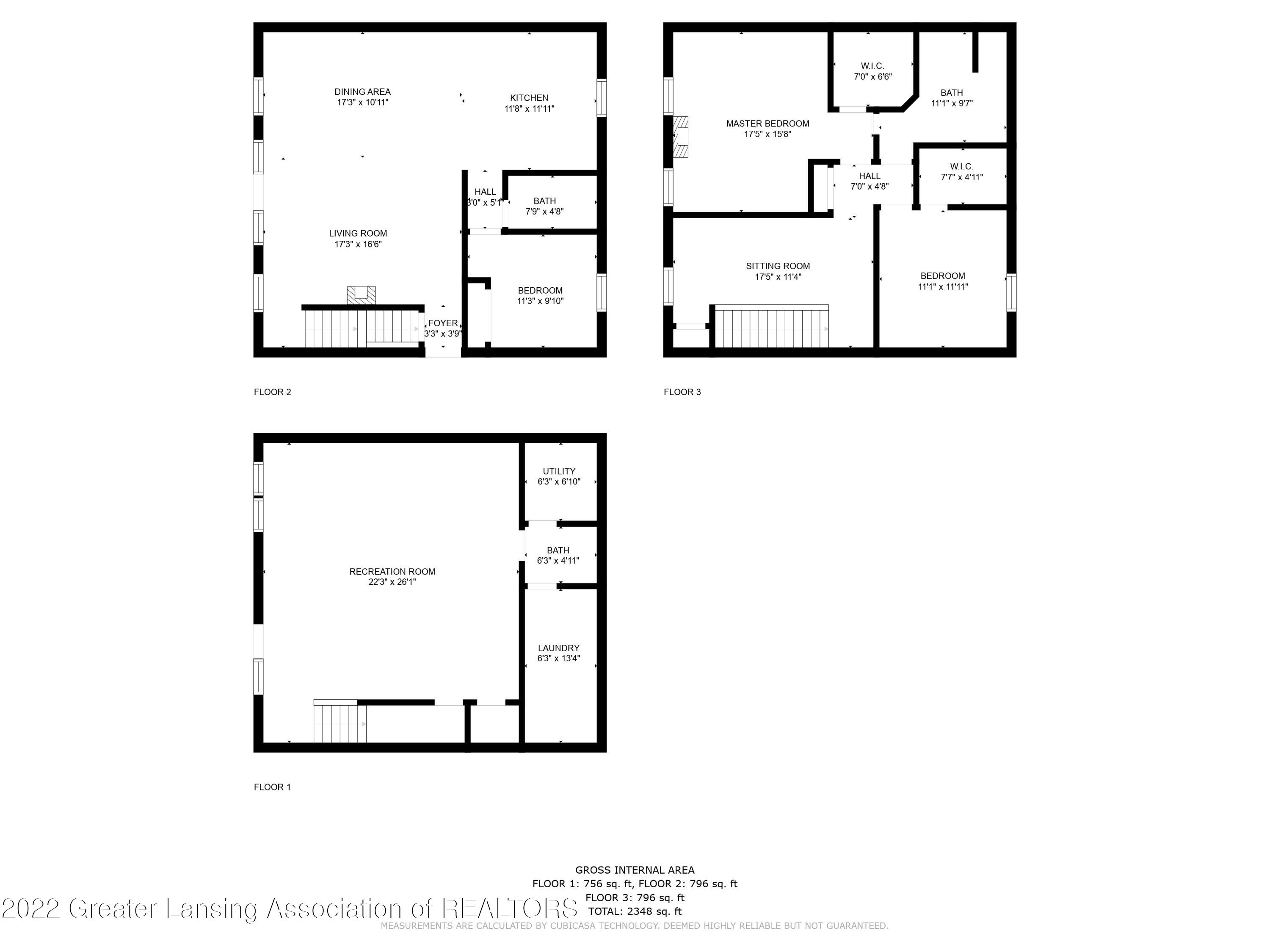 6249 West Reynolds Road Haslett, MI 48840 - Photo 44 of 44 all_floors_dimensions_6249_w_reynolds_rd