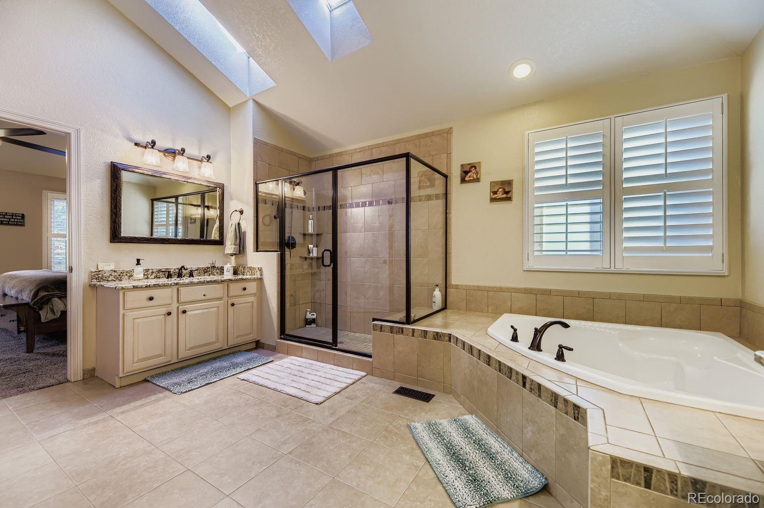 8356 Green Island Circle Lone Tree, CO 80124 - Photo 17 of 30 a spacious bathroom with a tub sink and mirror