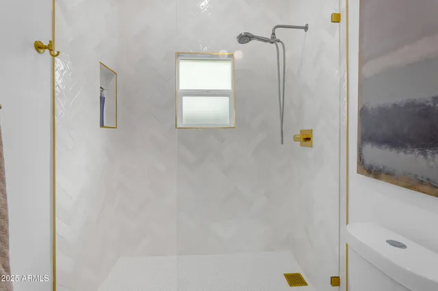 a bathroom with a shower