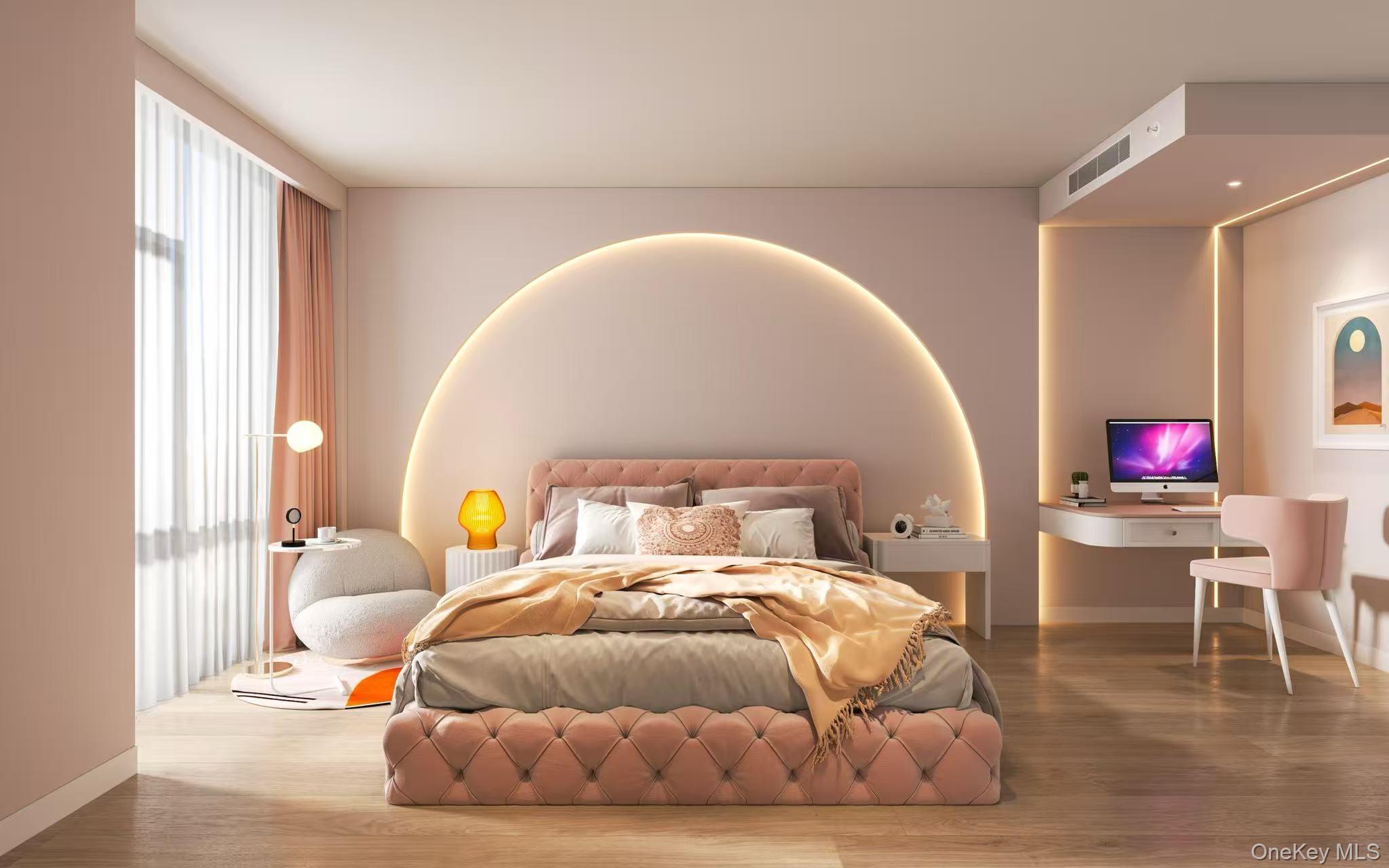 33-66 Farrington Street, Unit 9K Queens, NY 11354 - Photo 2 of 9 Bedroom featuring wood finished floors and an office area