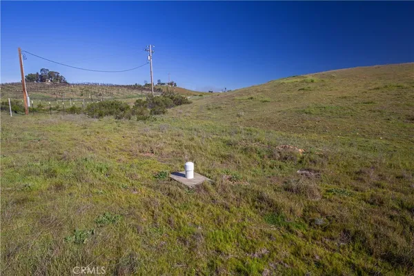 a view of a field with an ocean