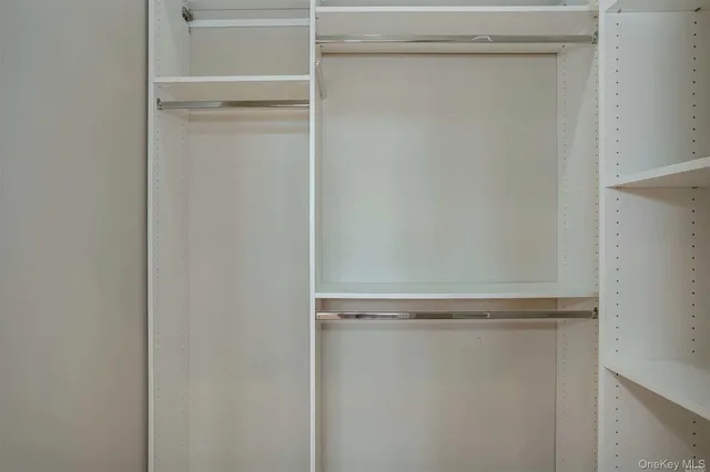 a close up view of closet