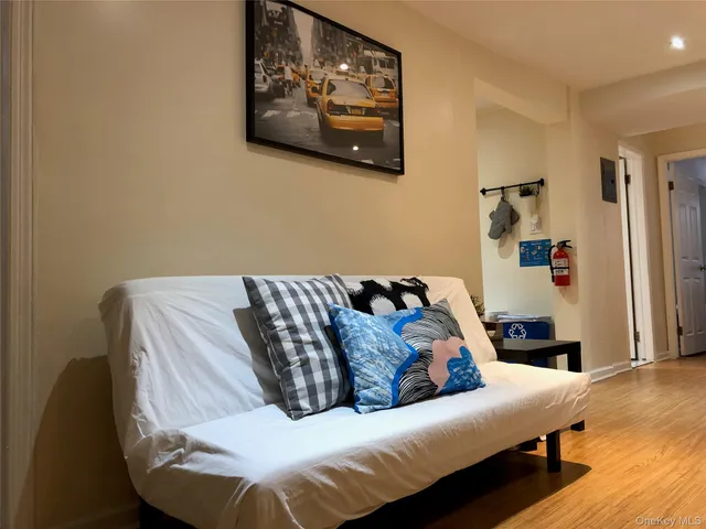 a living room with furniture and a couch