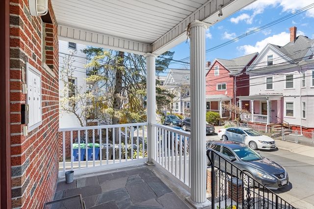 a view of a city from a balcony