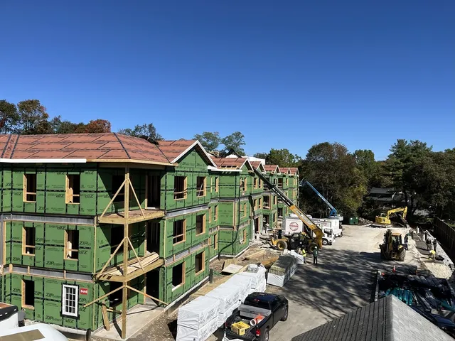 a aerial view of multiple houses