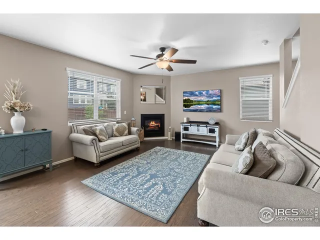 a living room with furniture rug and window
