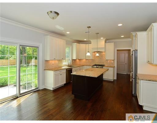 259 Mt Lucas Road Princeton, NJ 08540 - Photo 6 of 19 a kitchen with stainless steel appliances kitchen island granite countertop a refrigerator a sink a stove and white cabinets with wooden floor