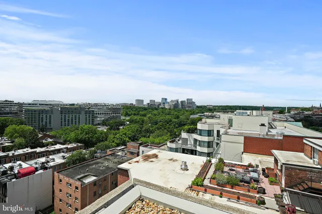 an aerial view of a house with a garden view