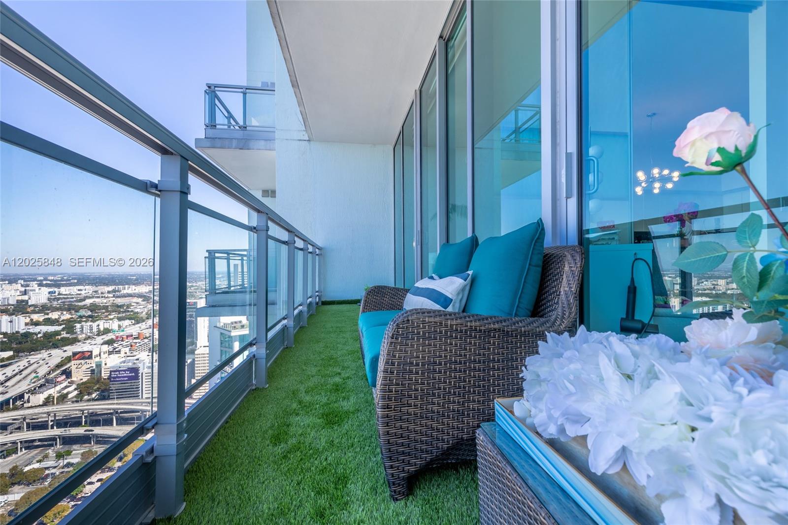 92 Southwest 3rd Street, Unit 5108 Miami, FL 33130 - Photo 22 of 33 a view of balcony with furniture