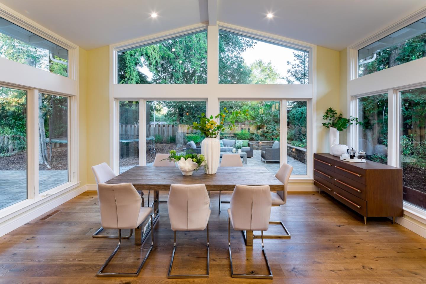 631 La Mesa Drive Portola Valley, CA 94028 - Photo 14 of 27 a dining room with furniture window and wooden floor