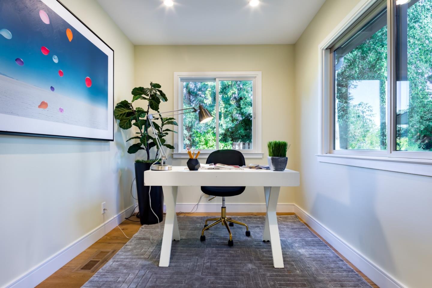 631 La Mesa Drive Portola Valley, CA 94028 - Photo 15 of 27 a view of a workspace with furniture