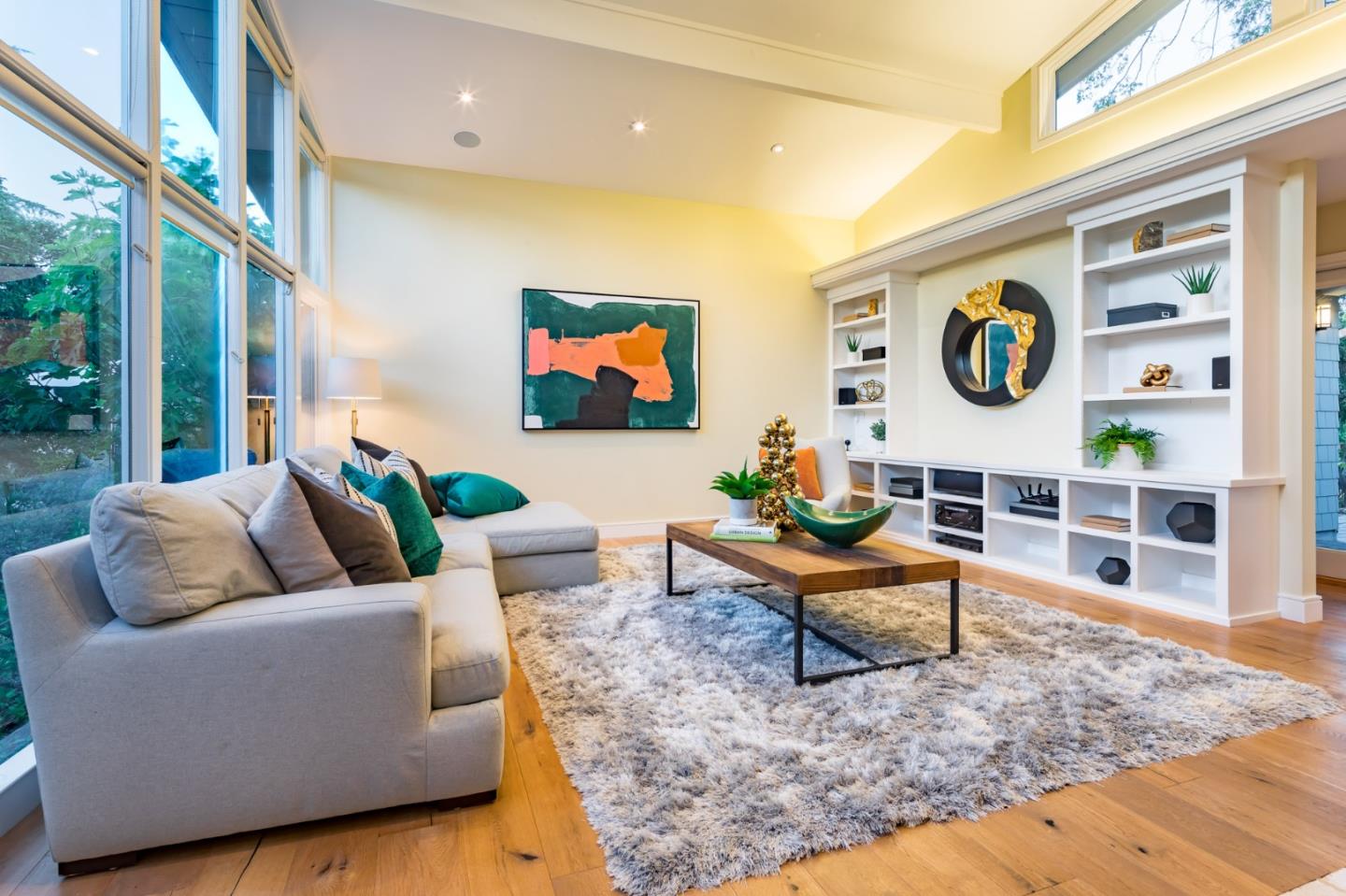 631 La Mesa Drive Portola Valley, CA 94028 - Photo 9 of 27 a living room with furniture and wooden floor