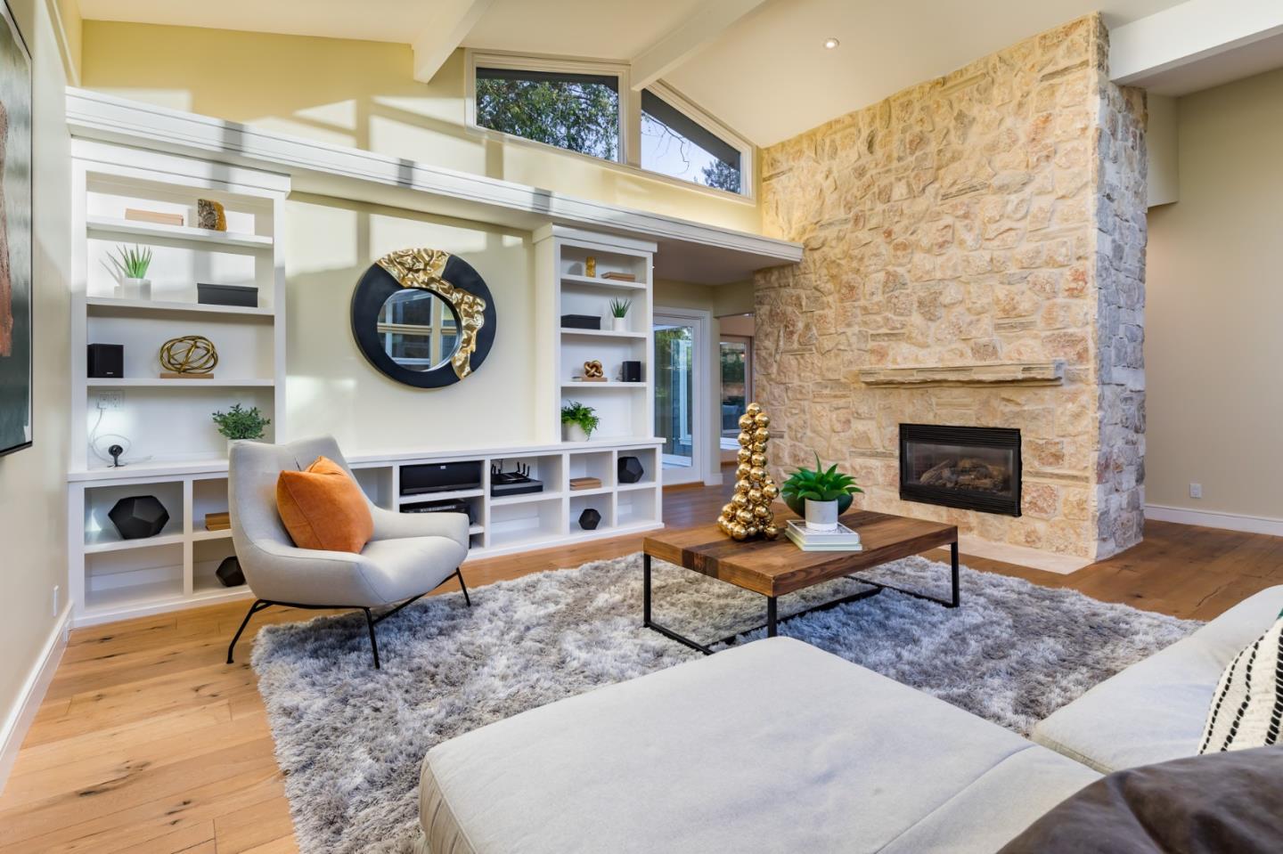 631 La Mesa Drive Portola Valley, CA 94028 - Photo 10 of 27 a living room with fireplace furniture and a fireplace