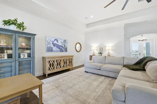 a living room with furniture
