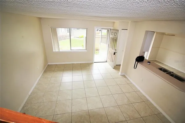 a view of a livingroom with a window