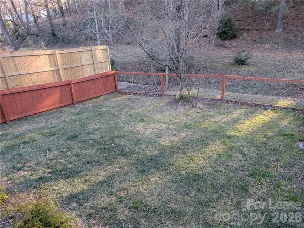 a view of backyard with trees