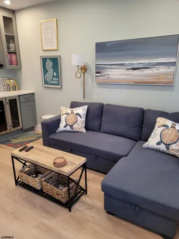 a living room with furniture