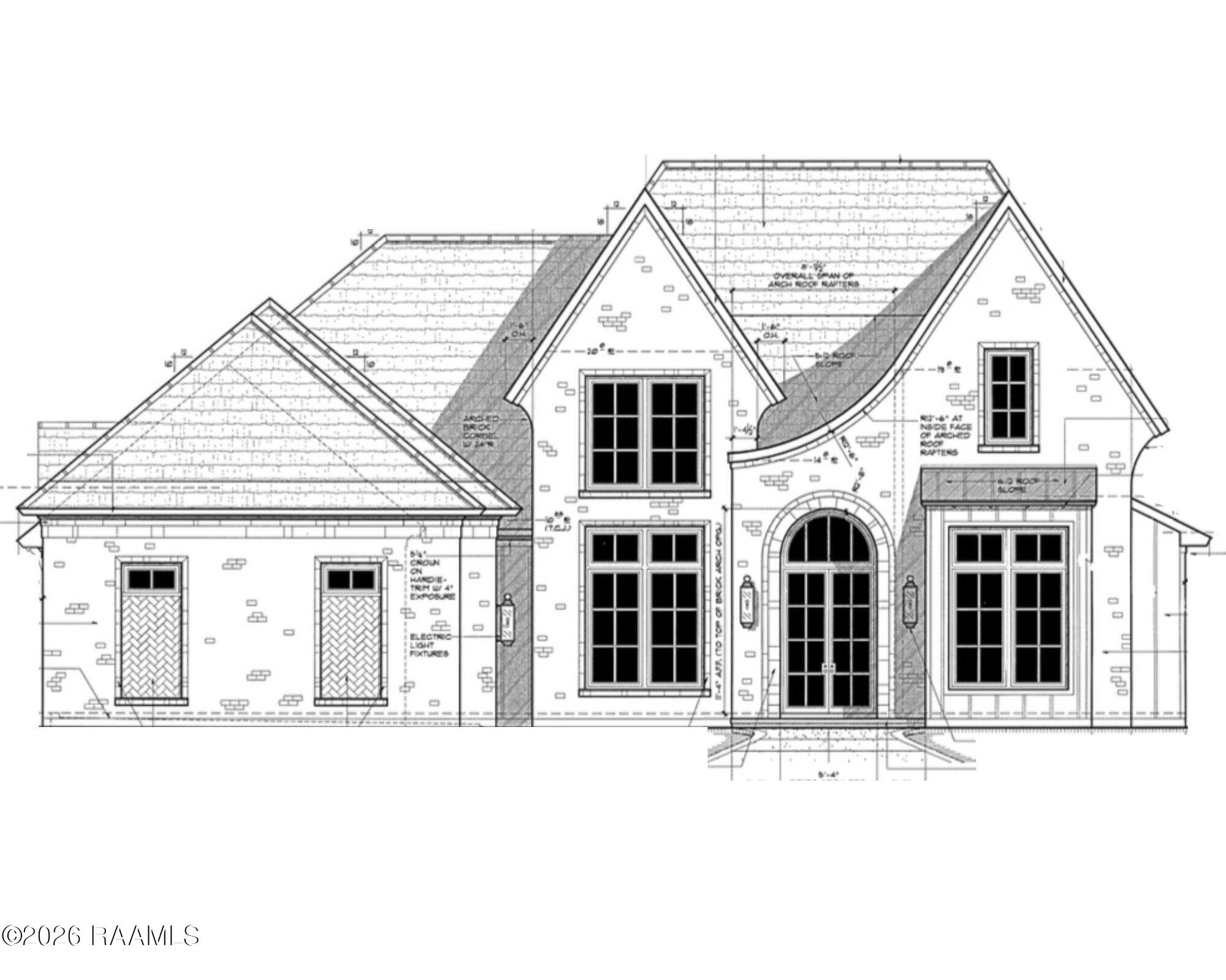 314 Abercrombie Way Broussard, LA 70592 - Photo 2 of 3 314 Abercrombie Way Front Plan Elevation