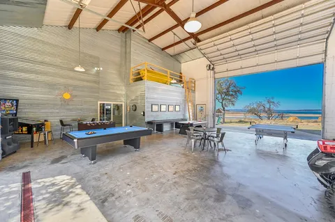 a outdoor space with lots of tables and chairs