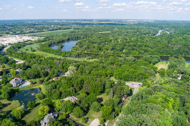 a view of a lush green field