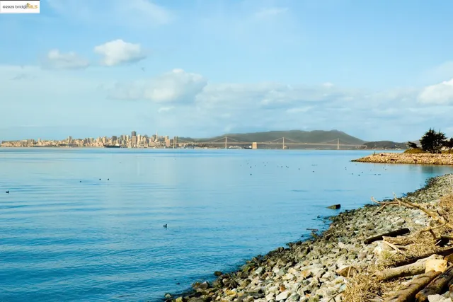 a view of an ocean and beach