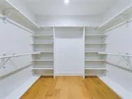 a view of a room with empty racks