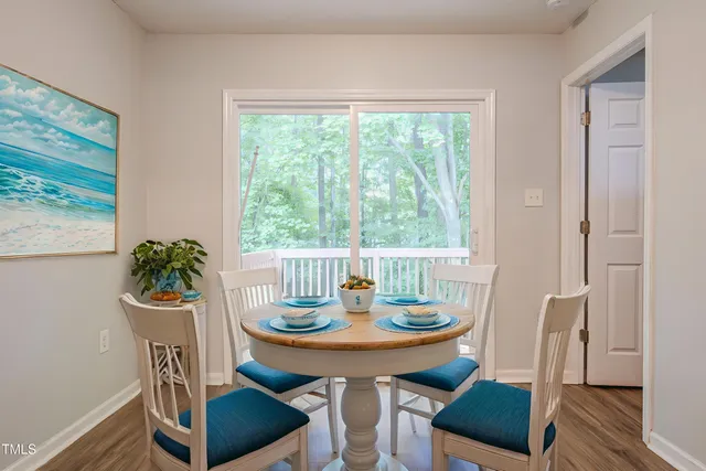 a view of a kitchen cabinets and wooden floor