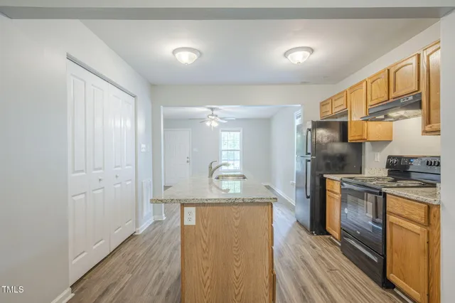 a view of a house with wooden floor