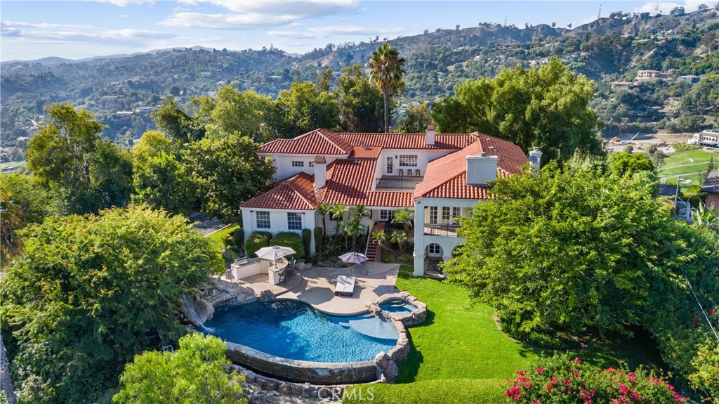 927 Avocado Crest Road La Habra Heights, CA 90631 - Photo 55 of 72 an aerial view of a house with garden space lake view and mountain view