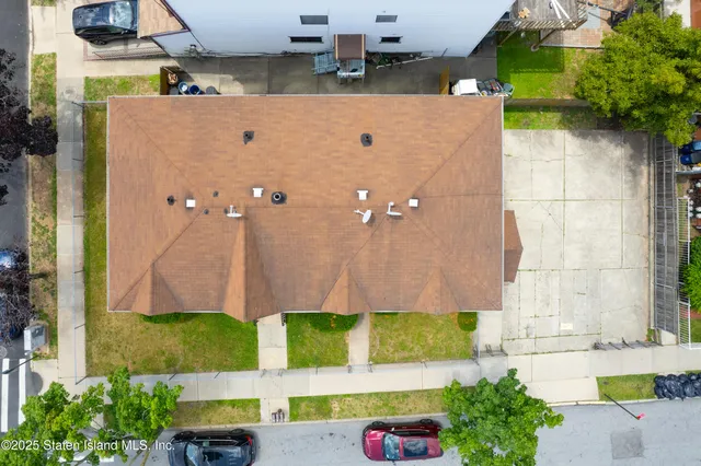 an aerial view of a house