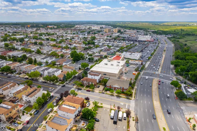 an aerial view of a city