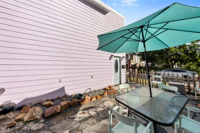 a view of backyard of house