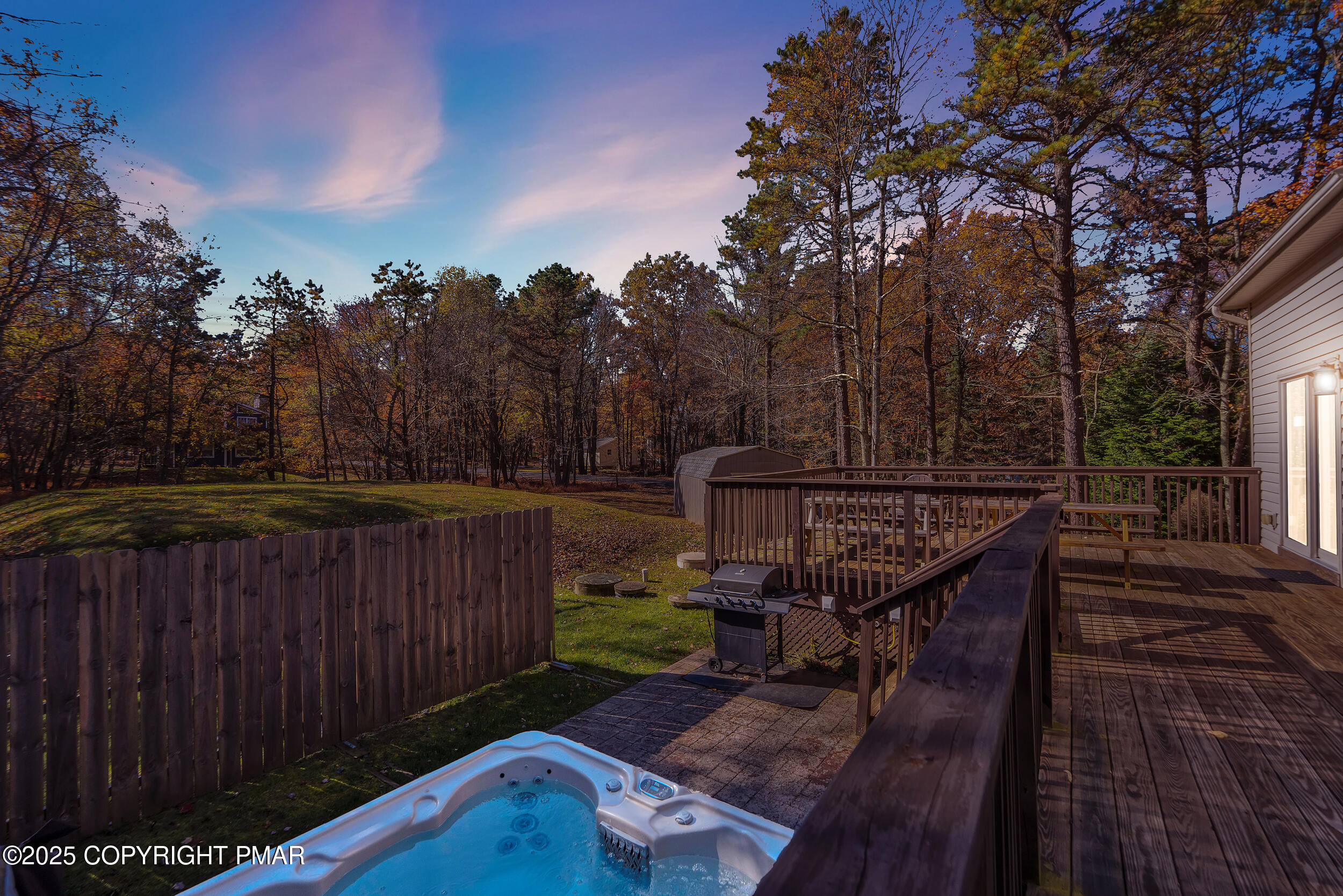 112 Maccauley Road Albrightsville, PA 18210 - Photo 54 of 76 a view of deck with wooden floor and outdoor seating