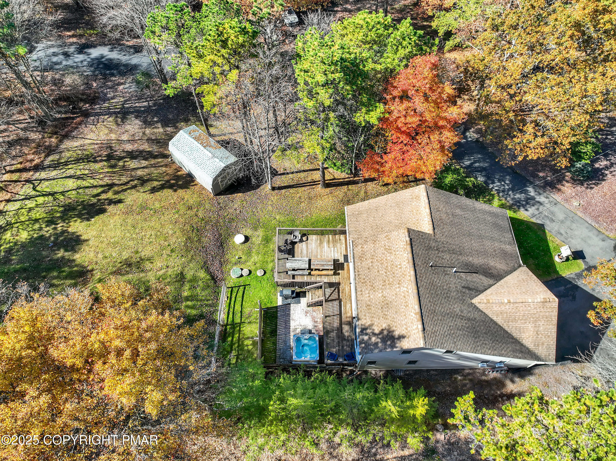 112 Maccauley Road Albrightsville, PA 18210 - Photo 61 of 76 an aerial view of a house with a yard and large tree