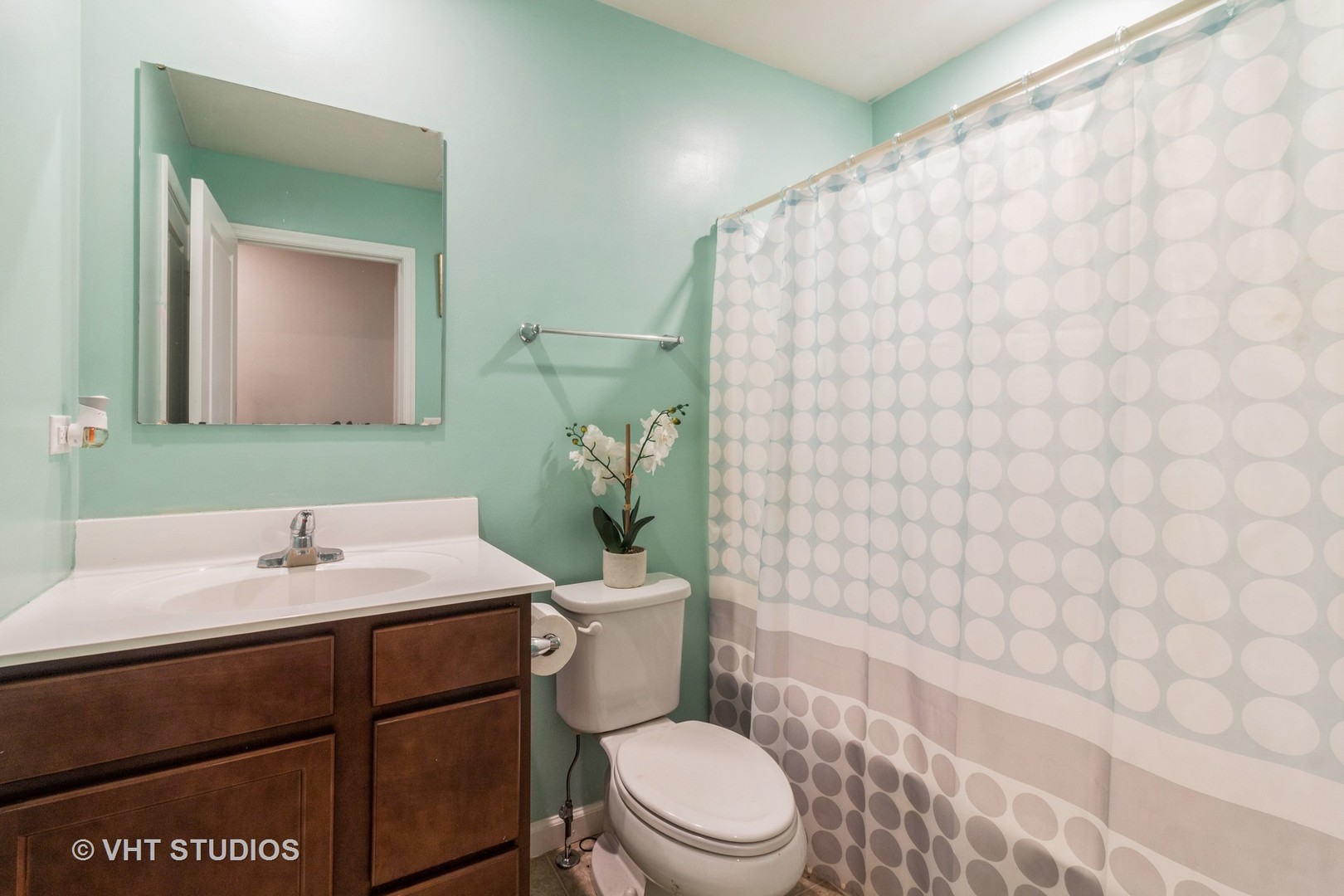 313 Pheasant Run Road Joliet, IL 60433 - Photo 13 of 24 a bathroom with a sink a toilet and shower curtain