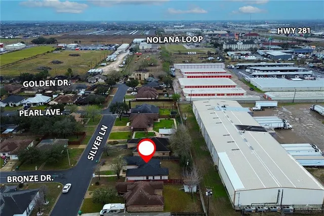 an aerial view of a parking space