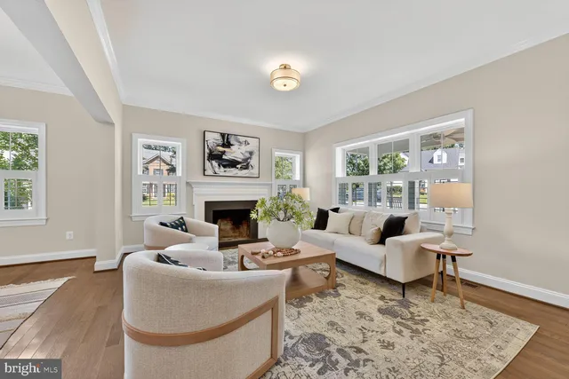 a view of a hallway with a chandelier