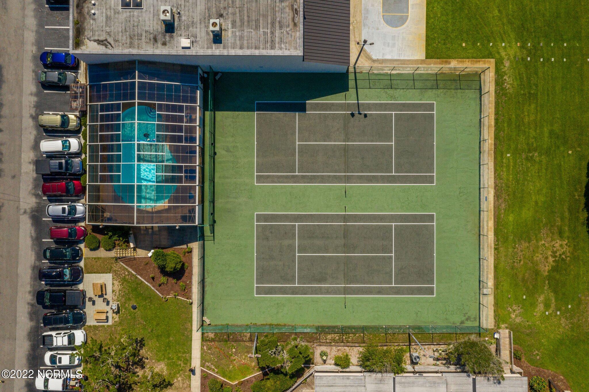 1505 Salter Path Road, Unit A212 Atlantic Beach, NC 28512 - Photo 29 of 33 Aerial of Tennis courts and indoor pool